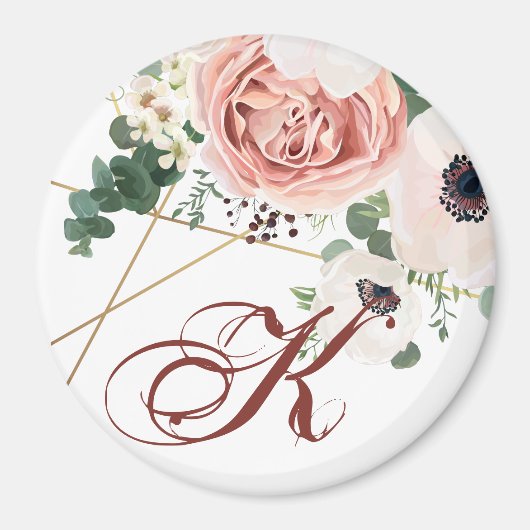 Gepersonaliseerde Magneet Geometrische Tuin Roos A (Voorkant)