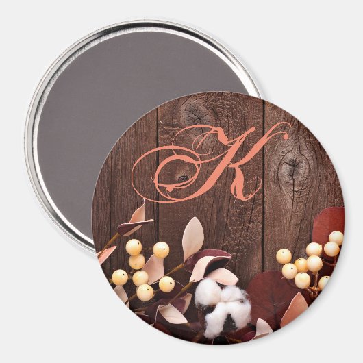 Gepersonaliseerde magneet katoenen tak op donkere  (Voorkant / Achterkant)