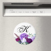 Gepersonaliseerde Magneet Lavendel Hibiscus op Wit (Insitu (Vaatwasser))