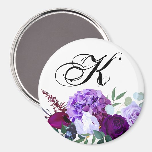 Gepersonaliseerde Magneet Lavendel Hibiscus op Wit (Voorkant / Achterkant)
