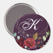 Gepersonaliseerde magneet pruim Paarse Rozen goude (Voorkant / Achterkant)