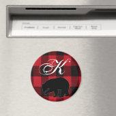 Gepersonaliseerde magneet Red Buffalo Plaid Beer Z (Insitu (Vaatwasser))