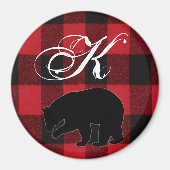 Gepersonaliseerde magneet Red Buffalo Plaid Beer Z (Voorkant)