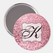 Gepersonaliseerde Magneet Roos Gouden Glitter (Voorkant / Achterkant)