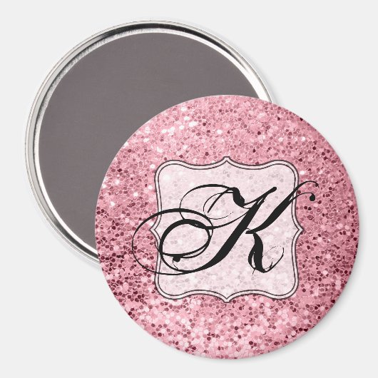 Gepersonaliseerde Magneet Roos Gouden Glitter (Voorkant / Achterkant)