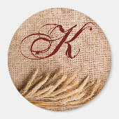 Gepersonaliseerde Magneet Tarwe op Burlap Sack Lan (Voorkant)