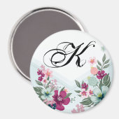 Gepersonaliseerde Magneet Tropische Bloem op Blauw (Voorkant / Achterkant)