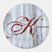 Gepersonaliseerde Magneet Wit Wassen Hout Schuur D (Voorkant)