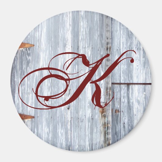 Gepersonaliseerde Magneet Wit Wassen Hout Schuur D (Voorkant)