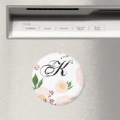 Gepersonaliseerde magneet witte bloemen op wit (Insitu (Vaatwasser))