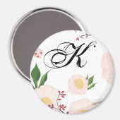 Gepersonaliseerde magneet witte bloemen op wit (Voorkant / Achterkant)