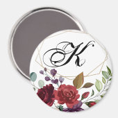 Gepersonaliseerde magneet witte rozen gouden geome (Voorkant / Achterkant)