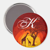 Gepersonaliseerde Magnet African Safari Giraffe Su (Voorkant / Achterkant)