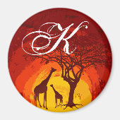 Gepersonaliseerde Magnet African Safari Giraffe Su (Voorkant)