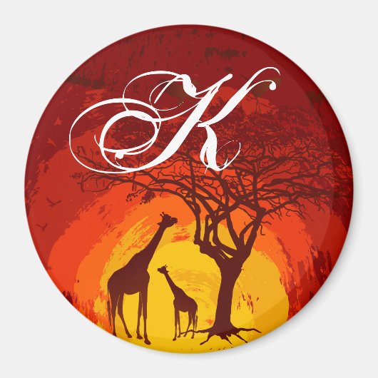 Gepersonaliseerde Magnet African Safari Giraffe Su (Voorkant)