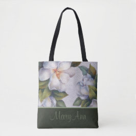Gepersonaliseerde Magnolia Blooms Sage Green Class Tote Bag