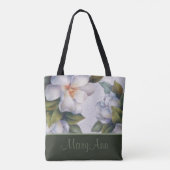 Gepersonaliseerde Magnolia Blooms Sage Green Class Tote Bag (Achterkant)