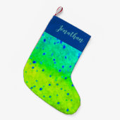 Gepersonaliseerde Mahi Print Stocking Kleine Kerstsok (Voorkant (Hangend))