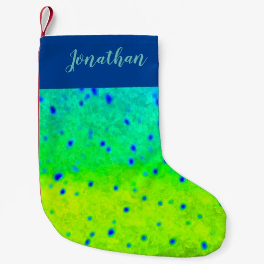 Gepersonaliseerde Mahi Print Stocking Kleine Kerstsok (Voorkant)