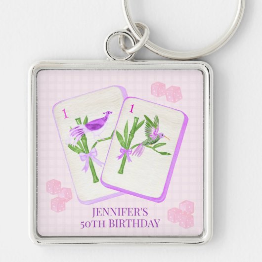 Gepersonaliseerde Mahjong Tegel voor Mahjong Party Sleutelhanger (Voorkant)