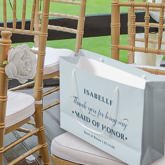Gepersonaliseerde Maid of Honor Blue Dank je Groot Cadeauzakje