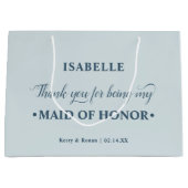 Gepersonaliseerde Maid of Honor Blue Dank je Groot Cadeauzakje (Voorkant)