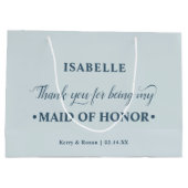 Gepersonaliseerde Maid of Honor Blue Dank je Groot Cadeauzakje (Achterkant)