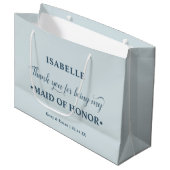 Gepersonaliseerde Maid of Honor Blue Dank je Groot Cadeauzakje (Voorkant Gekanteld)