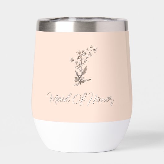 Gepersonaliseerde Maid of Honor Elegant Script Wed (Achterkant)
