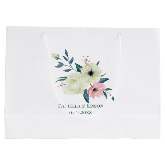 Gepersonaliseerde Maid of Honor Floral Letter Dank Groot Cadeauzakje (Achterkant)