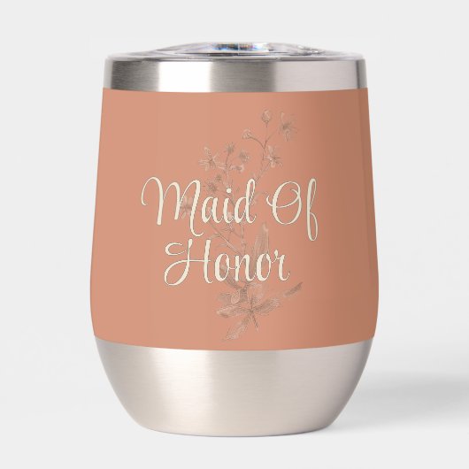 Gepersonaliseerde Maid of Honor Rustic Boho Wildfl (Voorkant)