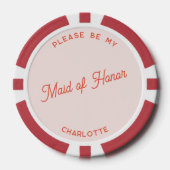 Gepersonaliseerde Maid of Honor Voorstel Poker Chips (Voorkant)
