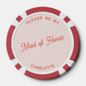 Gepersonaliseerde Maid of Honor Voorstel Poker Chips (Achterkant)