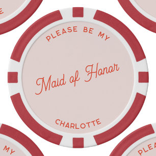 Gepersonaliseerde Maid of Honor Voorstel Poker Chips