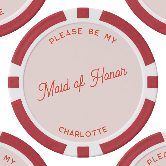 Gepersonaliseerde Maid of Honor Voorstel Poker Chips