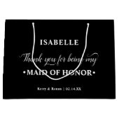 Gepersonaliseerde Maid of Honor Zwart Wit Dank u Groot Cadeauzakje (Voorkant)