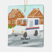 Gepersonaliseerde mailKerstmis mailde Mailman Post Keramisch Ornament (Links)