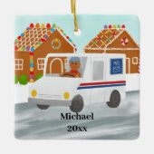 Gepersonaliseerde mailKerstmis mailde Mailman Post Keramisch Ornament (Voorkant)