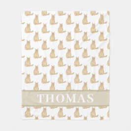 Gepersonaliseerde Maine Coon Cat (Sinaasappel) Roz Fleece Deken