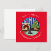 Gepersonaliseerde Maine Coon Kitty Cat Feestdagenkaart (Voorkant / Achterkant)