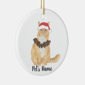 Gepersonaliseerde Maine Coon (Oranje) Cat Keramisch Ornament (Rechts)