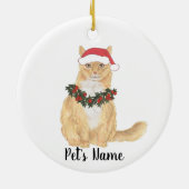 Gepersonaliseerde Maine Coon (Oranje) Cat Keramisch Ornament (Achterkant)