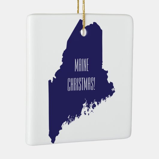 Gepersonaliseerde Maine Kerstversiering Keramisch Ornament (Rechts)
