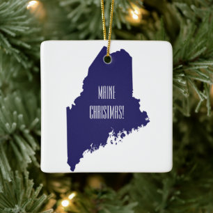 Gepersonaliseerde Maine Kerstversiering Keramisch Ornament