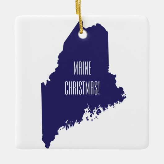 Gepersonaliseerde Maine Kerstversiering Keramisch Ornament (Voorkant)
