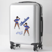 Gepersonaliseerde Majorette / Dancer Blue Fringe Sticker (Koffer)