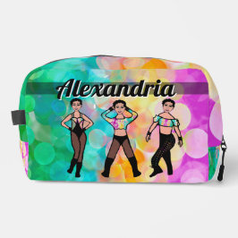 Gepersonaliseerde Majorette Dancer Pastel & Zwart  Toilettasje