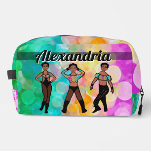 Gepersonaliseerde Majorette Dancer Pastel & Zwart Toilettasje