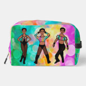 Gepersonaliseerde Majorette Dancer Pastel & Zwart Toilettasje (Achterkant)