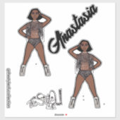 Gepersonaliseerde Majorette / Dancer Peter Fringe Sticker (Vel)